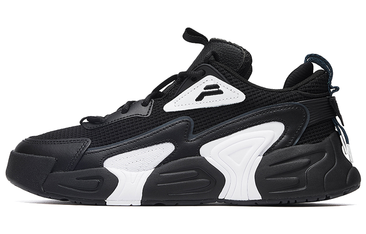 FILA Swarm Low Swirl Sneakers 'Black And White' Women's