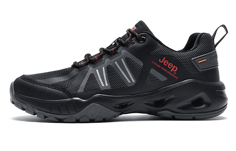 Jeep Low Top Outdoor Shoes Men's Black Gray Orange