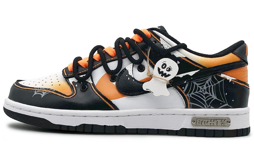 Nike Dunk Retro'Black' Anti-Slip Wear-Resistant Low-Top Skateboard Shoes Unisex Black Orange