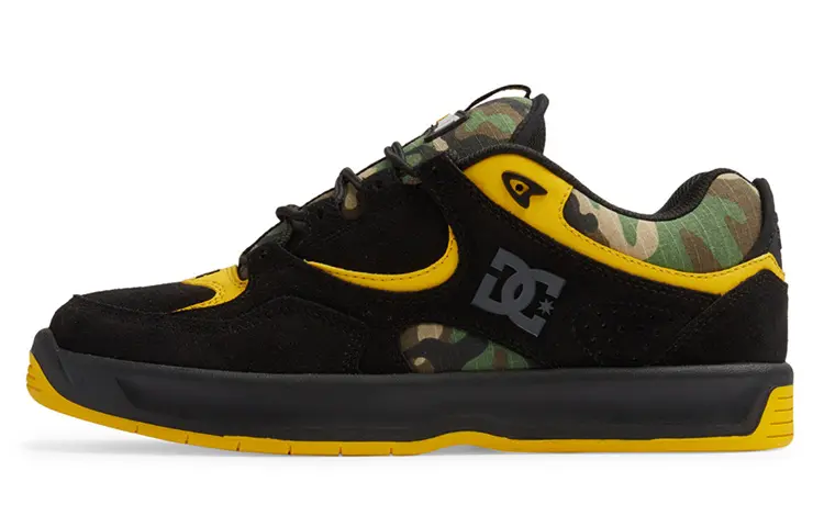DC Shoes Skateboard Shoes Men's Low top Yellow Black Camouflage