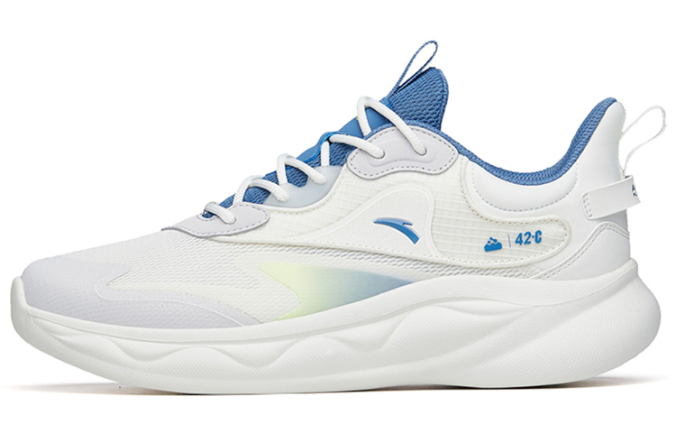 Anta Mianbomb 2 Shock Absorbers Slip Resistant Abrasion Resistant Breathable Low top Running Shoes Men's White Blue