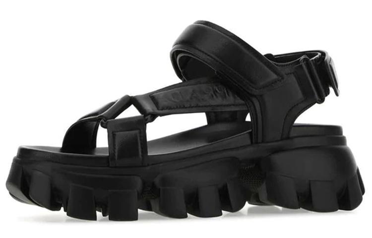 PRADA Nastro Sandal Black Leather
