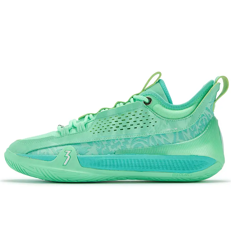 361° Zen 7 Cushioning Coverage Abrasion Resistant Slip Resistant Low Top Basketball Shoes Men's Jelly Mint