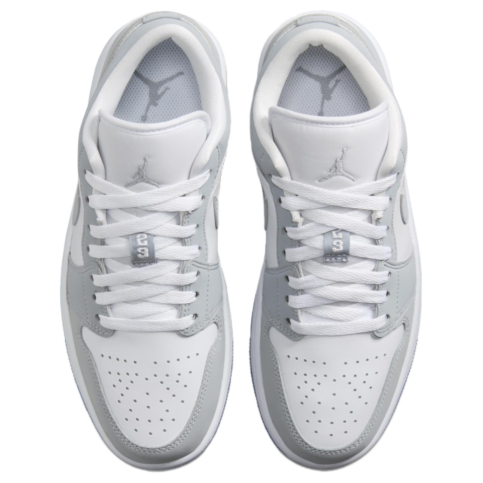 Jordan Air Jordan 1 Slip Resistant Abrasion Resistant Low top Vintage Basketball Shoes Unisex White Gray купить в интернет-магазине Yoocart с быстрой доставкой по России.