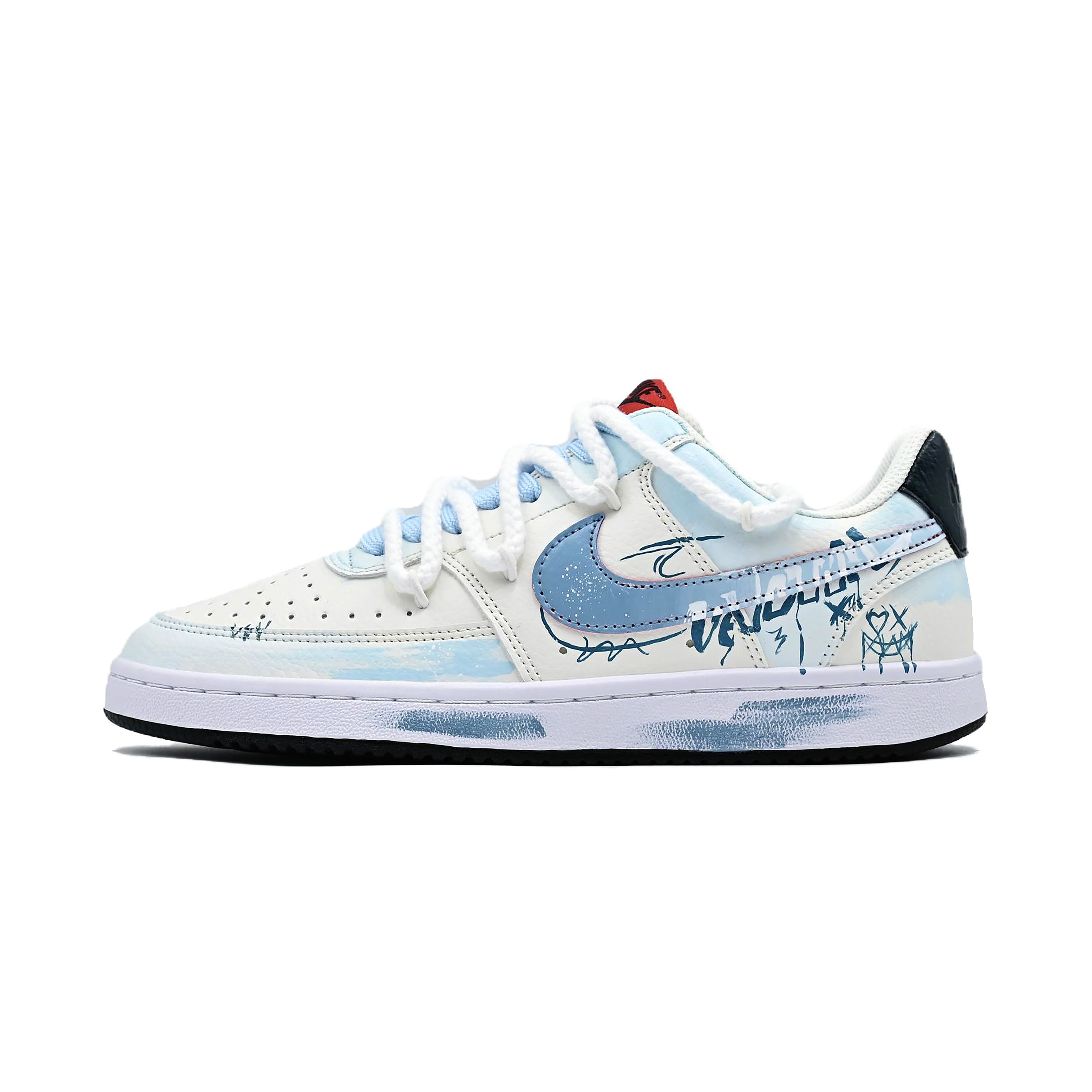 Nike Court Vision Optimistic Ruins Abrasion Resistant Slip Resistant Low top Skateboard Shoes Men's