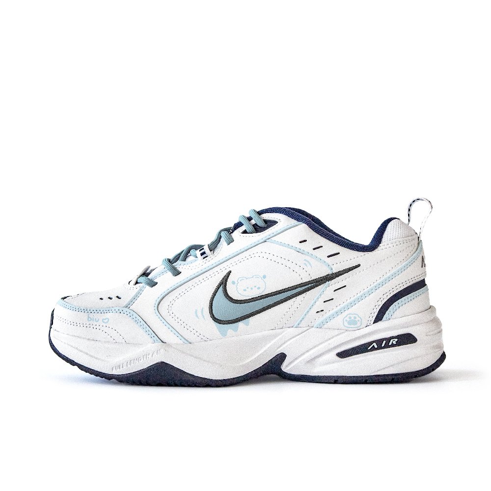 Nike Air Monarch 4 Anti-Slip Wear-Resistant Low-Top Chunky Sneakers Unisex Sky Blue