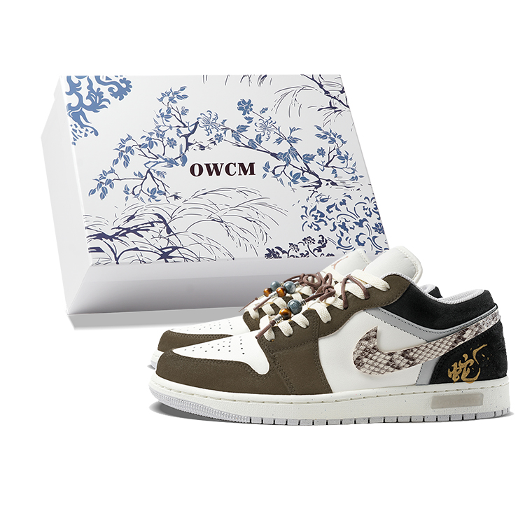 Jordan Air Jordan 1 Low Top Skateboard Shoes Unisex Black Gray