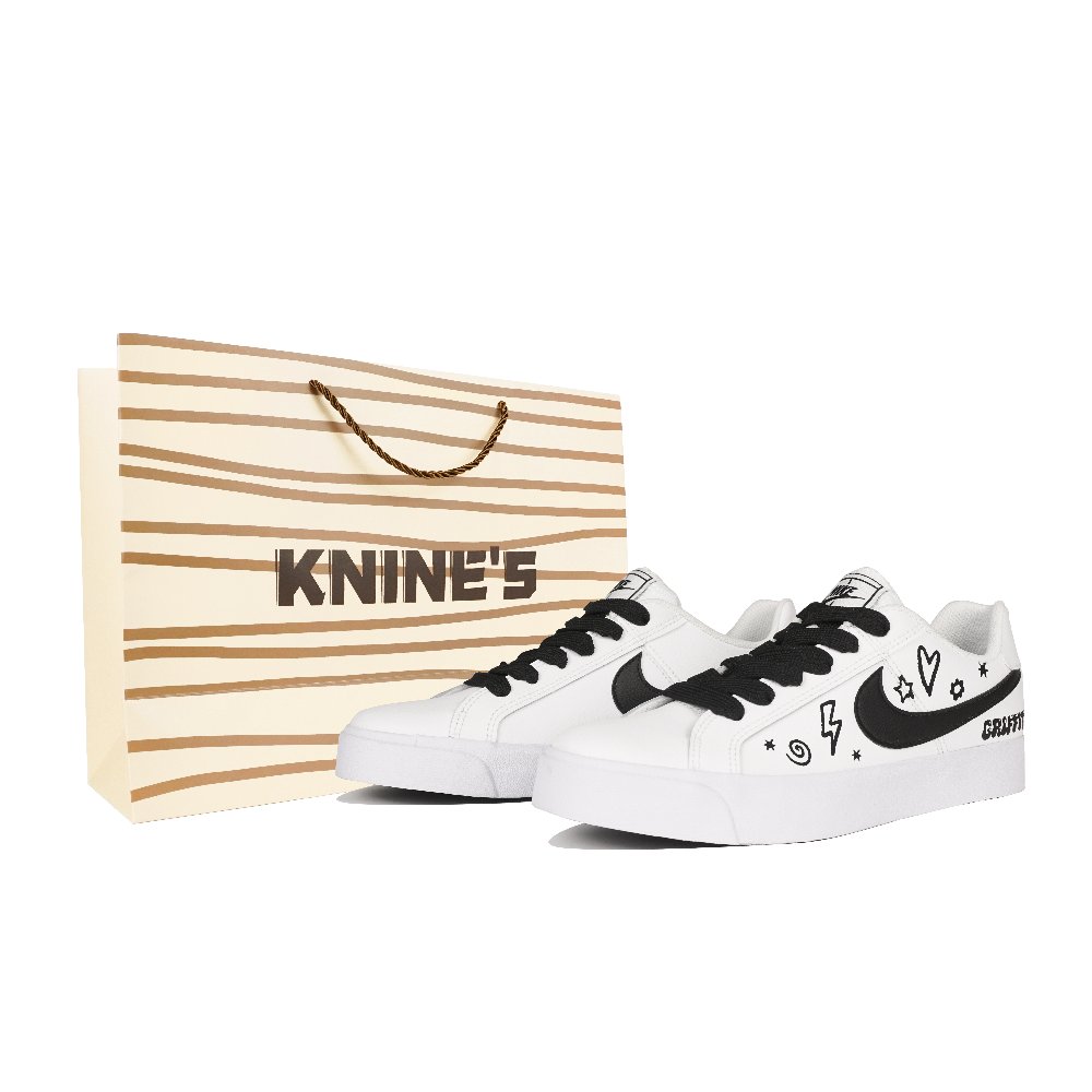 Nike Court Royale Kuji Low-Top Skateboard Shoes Unisex Black White
