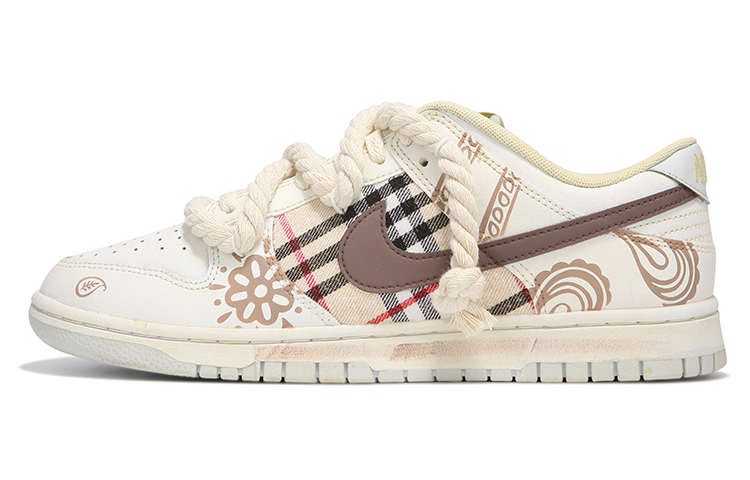 Nike Dunk Low-Top Skateboard Shoes GS Beige Yellow