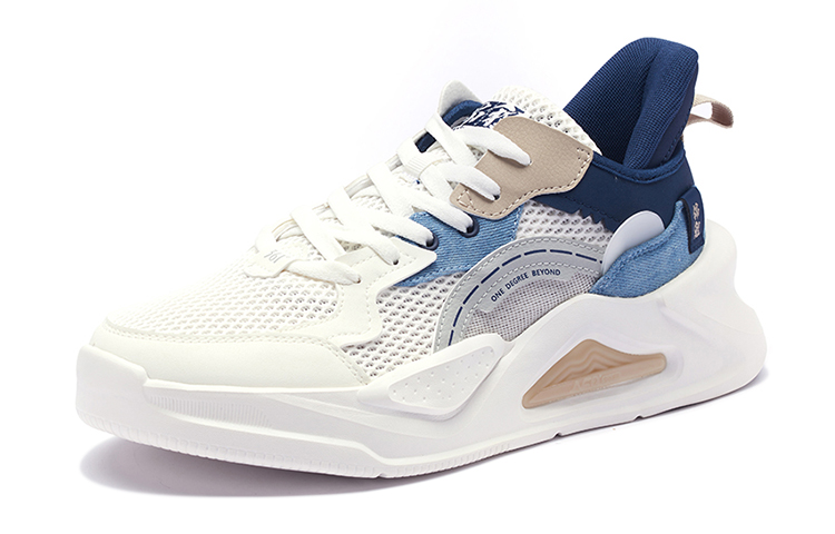 361° Anti-Slip And Wear-Resistant Breathable Low-Top Casual Shoes Men's White Blue