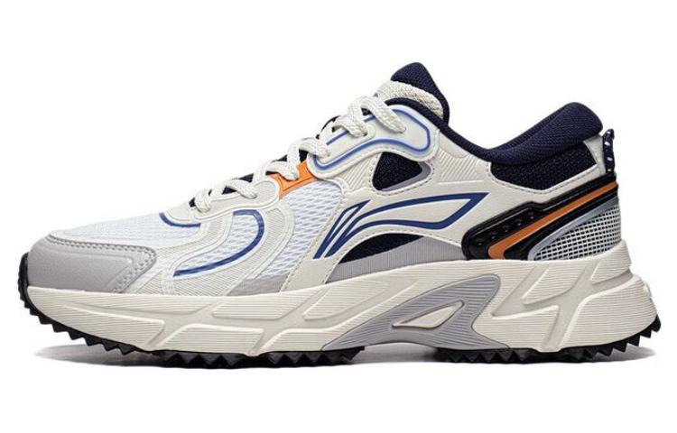 LiNing Pick Up The Light Anti-Slip And Wear-Resistant Breathable Low-Top Running Shoes Men's White Gray Blue
