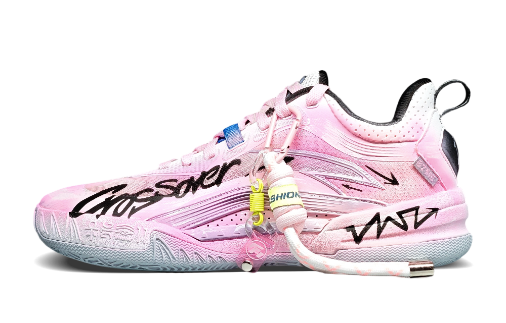 Anta KAI 1 TEAM Abrasion Resistant Slip Resistant Low Top Basketball Shoes Men's Pink White