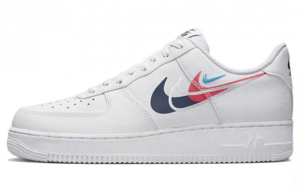 Nike Air Force 1 Low '07 Quadruple Swoosh White Navy Crimson