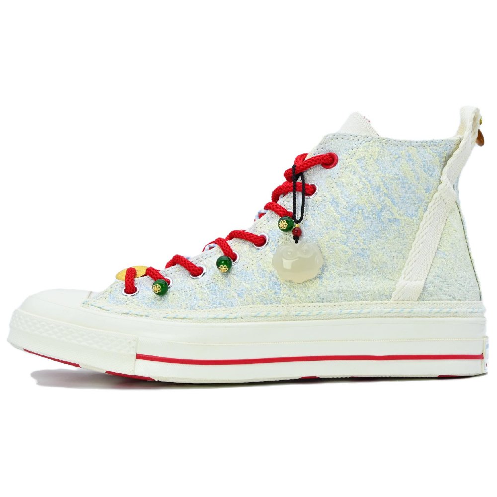 Converse Wear-Resistant Balanced Lightweight Breathable High-Top Skateboard Shoes Unisex Beige Blue Red