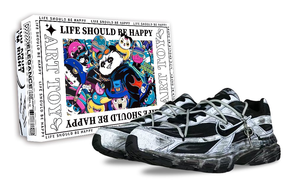 Nike Initiator Abrasion Resistant Low Top Casual City Commute Running Shoes Men's Black White Gray