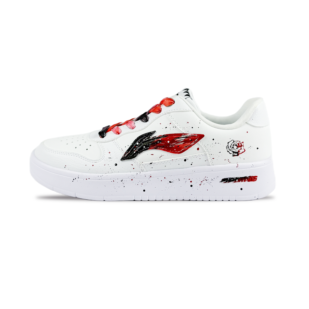 LiNing Pontoon Boats Slip Resistant Abrasion Resistant Low top Skateboard Shoes Men's Black Red