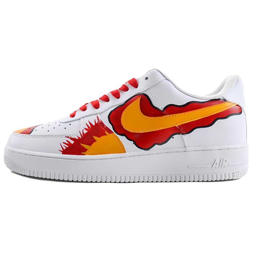 Nike Air Force 1 Coverage, Waterproof, Height Increasing Low Top Skateboard Shoes Unisex Fiery Flame Chasing The Wind