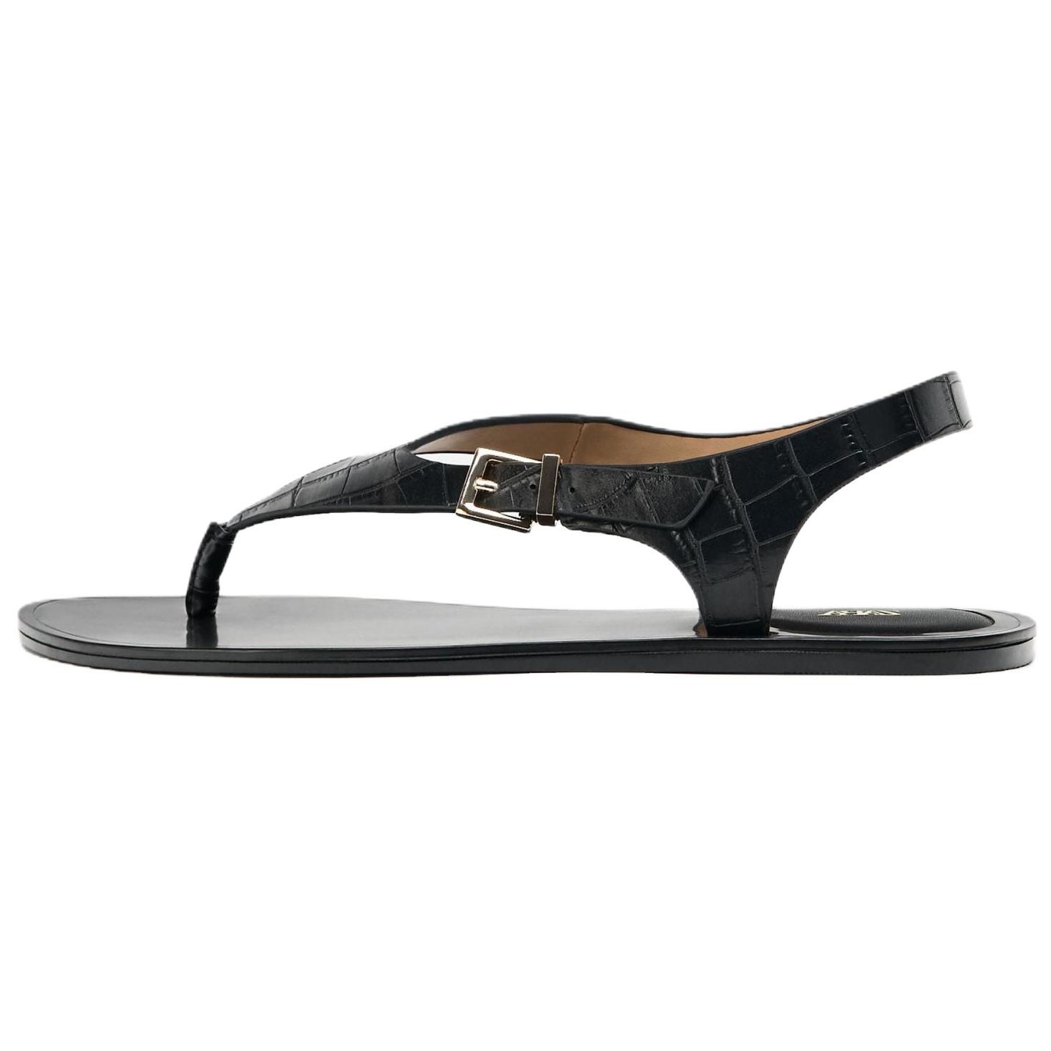 ZARA Quiet Flip Flops Women's Black
