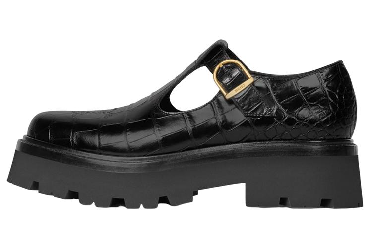 CELINE Triomphe Platform Shoes Women's Black