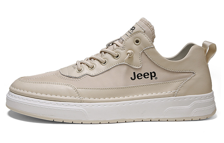 Jeep Skateboard Shoes Men Low Top Apricot