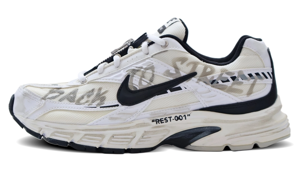 Nike Initiator Cushioning Abrasion Resistant Breathable Low Top Casual Running Shoes Men's Beige White Black