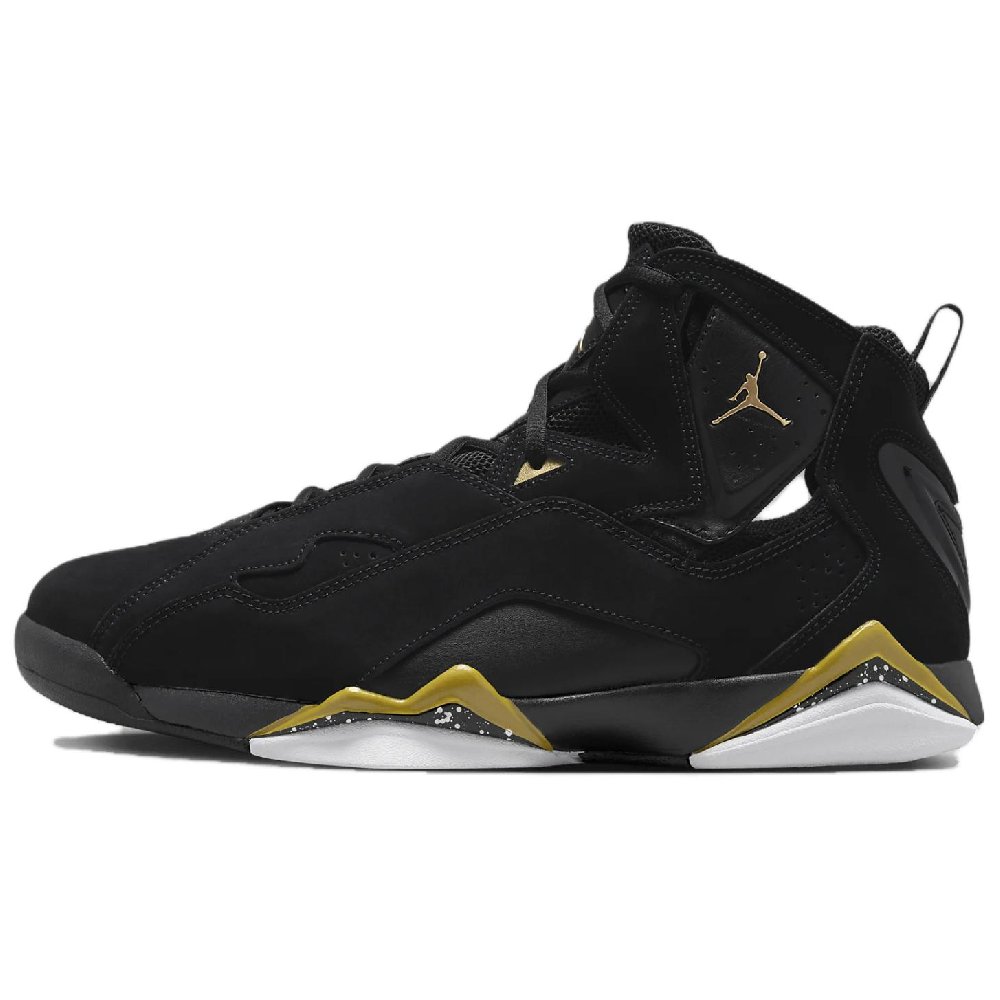 Jordan True Flight Black White Metallic Gold