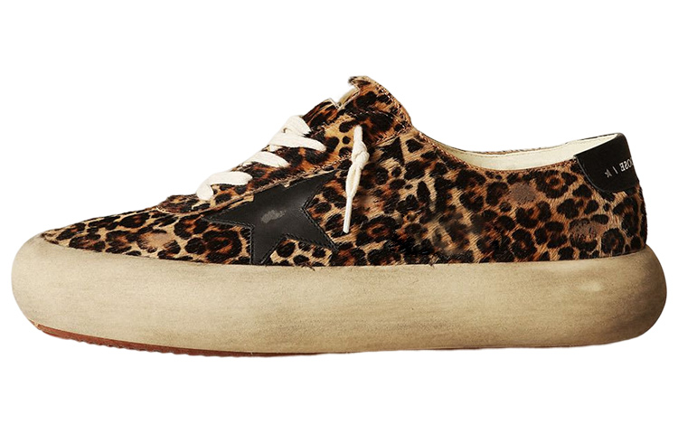 Golden Goose Space-Star Stylish Skateboarding Shoes Men's Beige Brown Vintage Version
