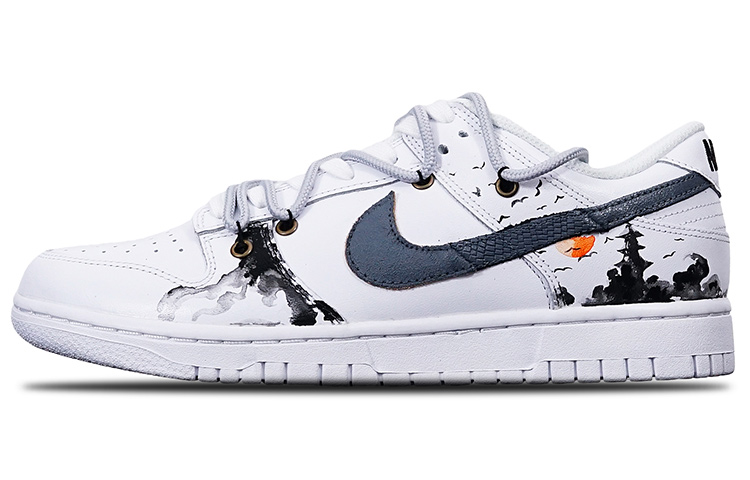 Nike Dunk Animal Print Anti-Slip Wear-Resistant Low-Top Skateboard Shoes Women's Black White