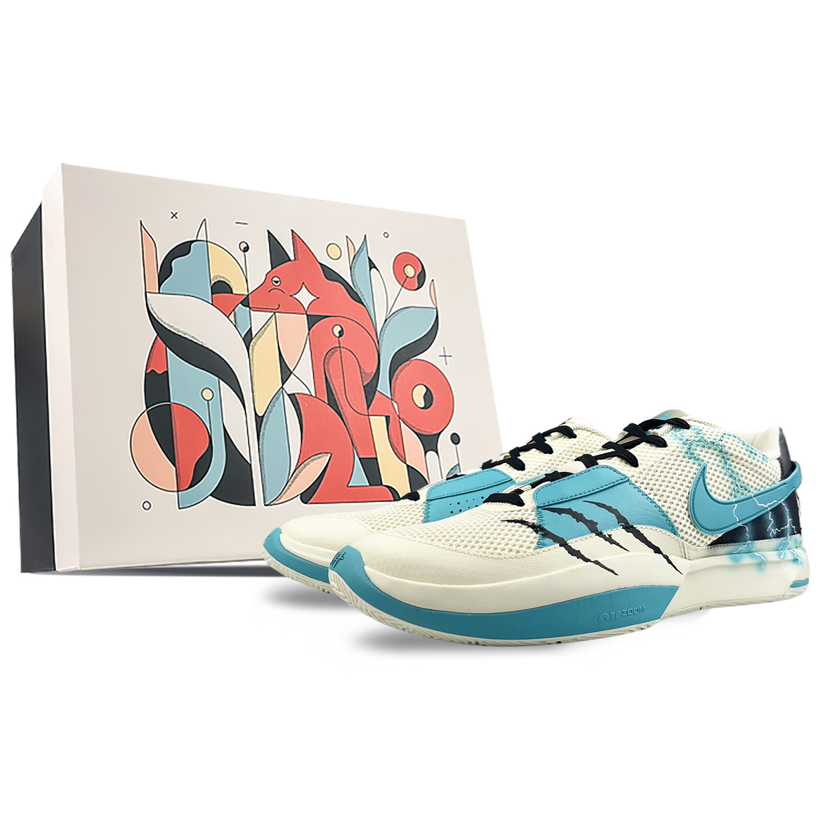 Nike Ja 1 Anti-Slip Wear-Resistant Low-Top Basketball Shoes Men's Yellow Blue