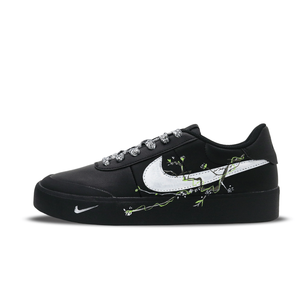 Nike Court Shot Lightweight And Breathable Low Top Skateboard Shoes Men's Black White Green