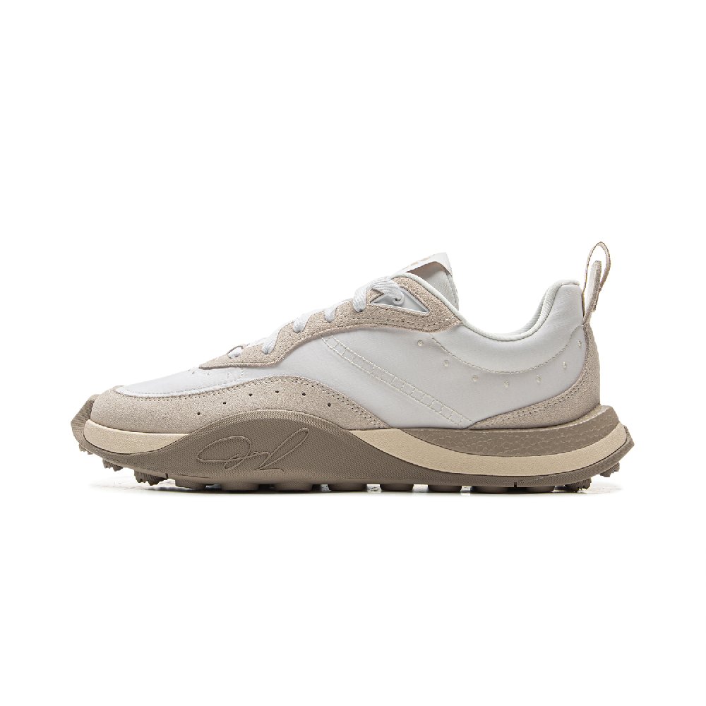 LiNing Cushioned Anti-Slip Wear-Resistant Breathable Lightweight Low-Top Basketball Shoes Men's White Brown