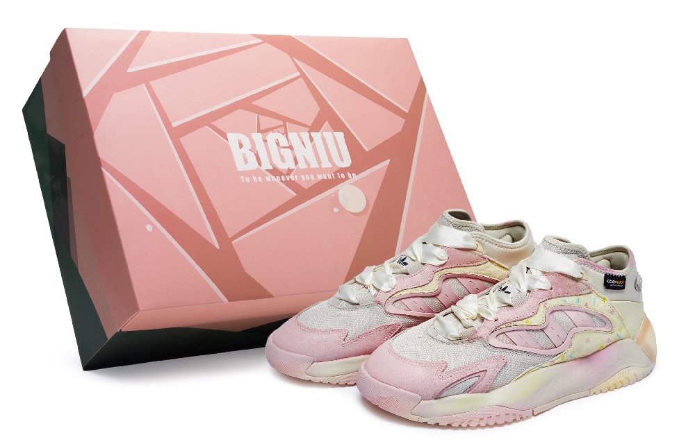 Adidas Originals Streetball Cushioning Anti-Slip And Wear-Resistant Mid-Top Casual Shoes Unisex Custard Pink