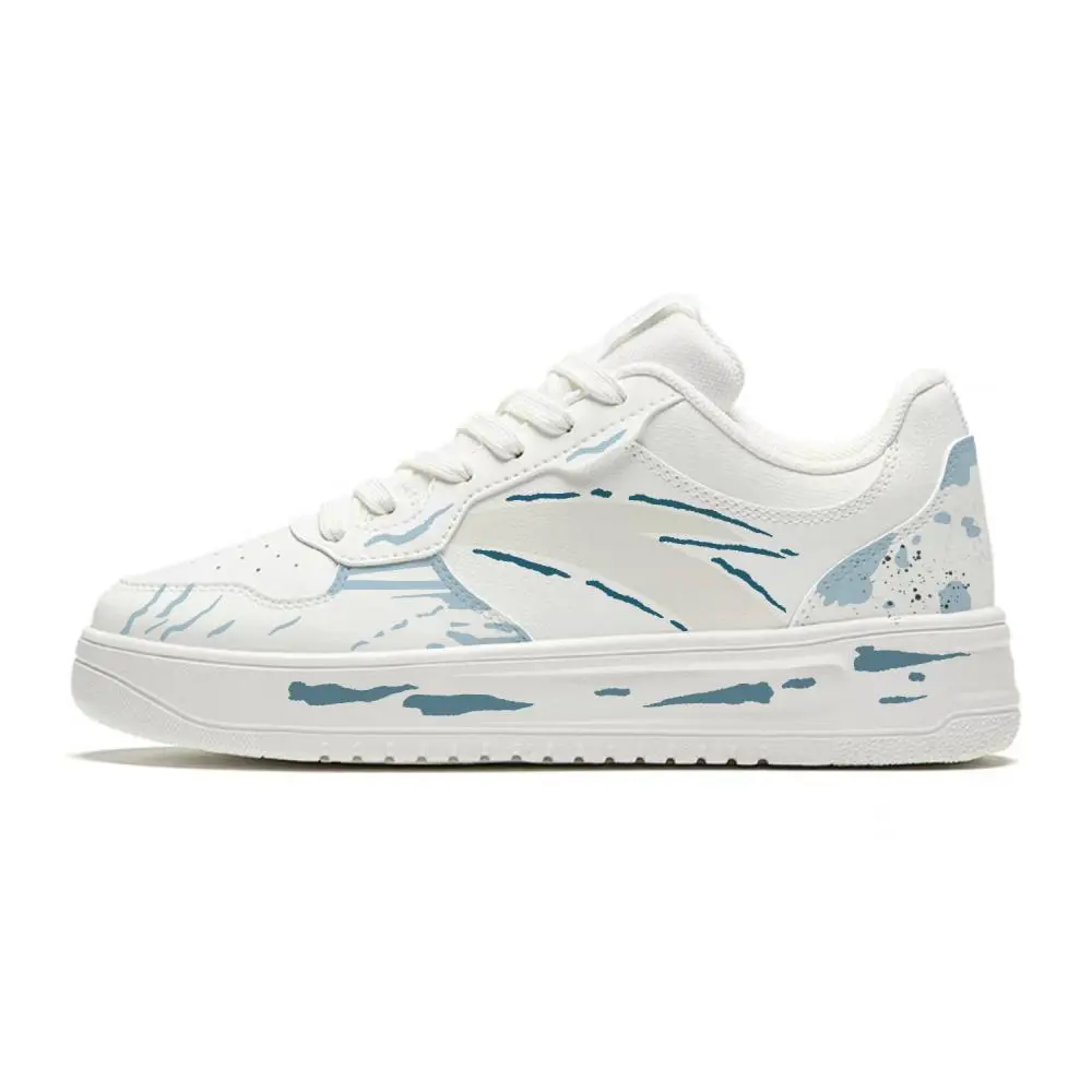 Anta Relaxed Lightweight And Breathable Low top Skateboard Shoes Unisex White Blue