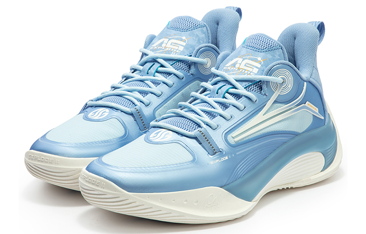 361° AG Shine 2.0 Cushioned Slip-Resistant Low-Top Basketball Shoes Men's Sky Blue