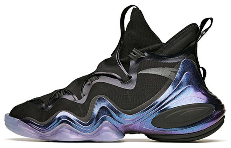 Anta Star Free Anti-Slip Wear-Resistant Mid-Top Basketball Shoes Men's Black