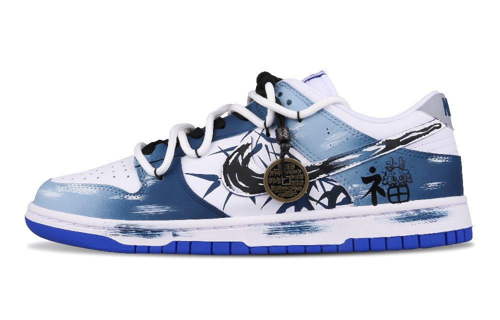 Nike Dunk Low'Neutral Slip-Resistant Cushioning Wear-Resistant Low-Top Skateboard Shoes Men's National Tide Blue Ink