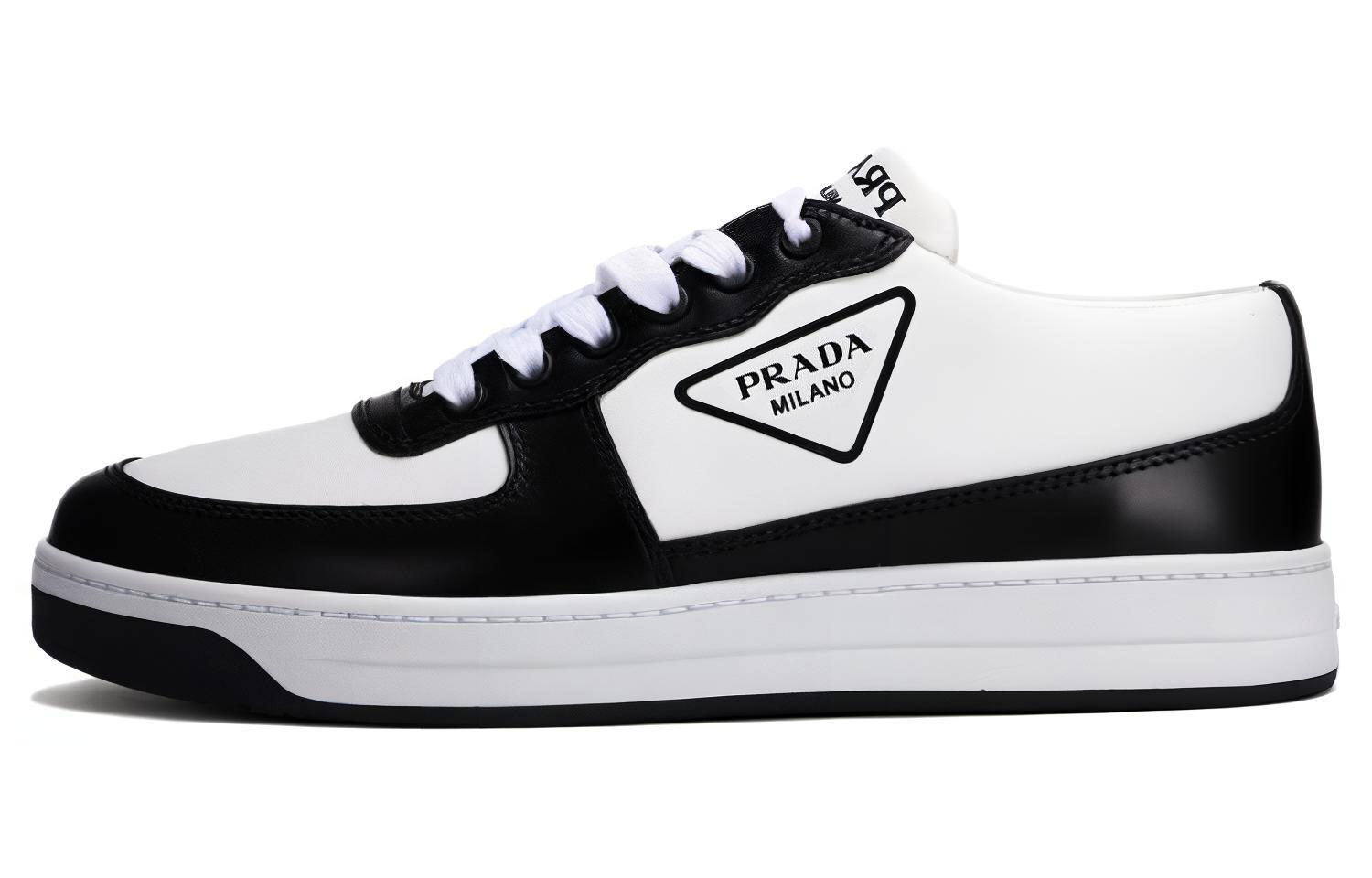 PRADA Low top Skateboard Shoes Women's Black White
