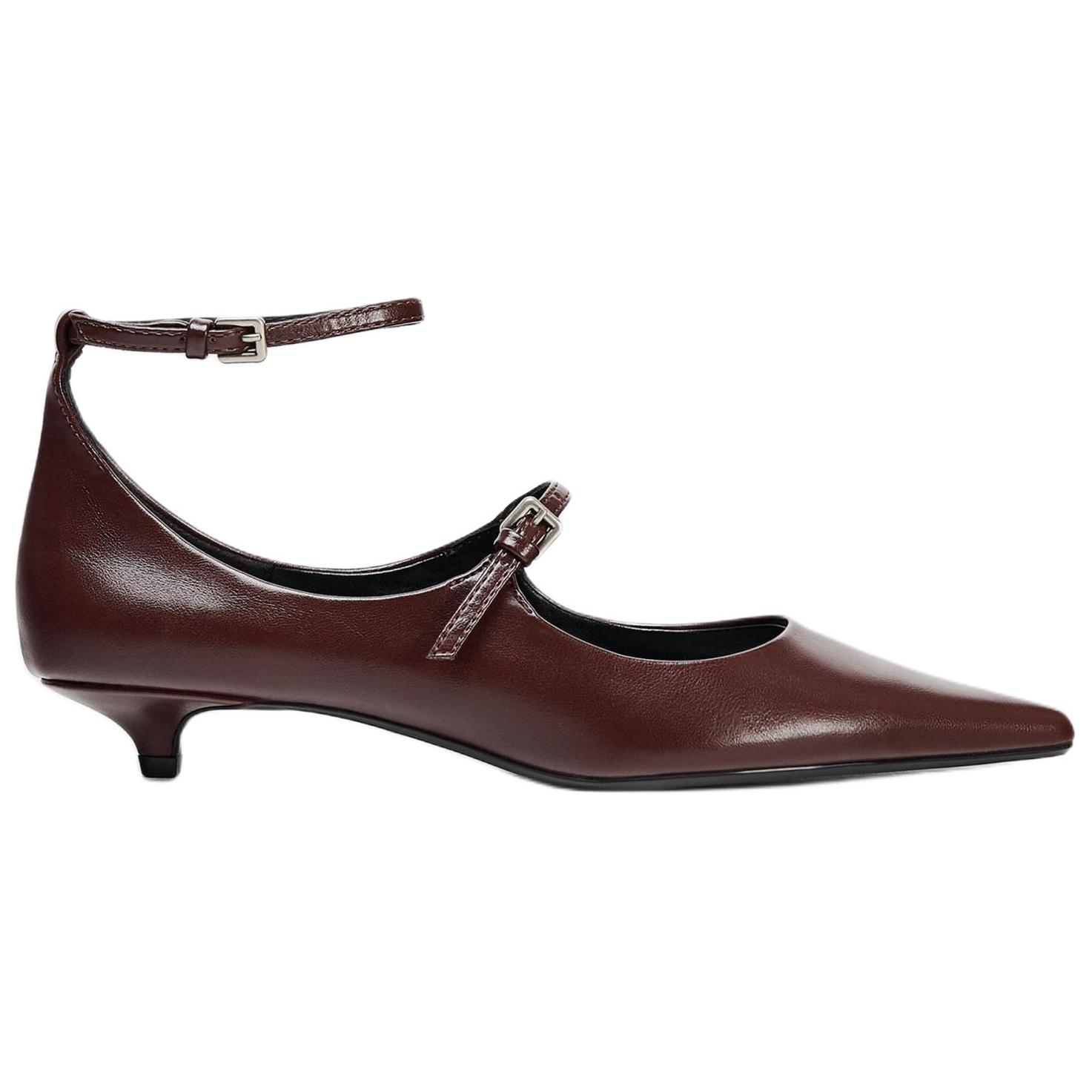 ZARA Mary Jane Shoes Women's Dark Red Color купить в интернет-магазине Yoocart с быстрой доставкой по России.