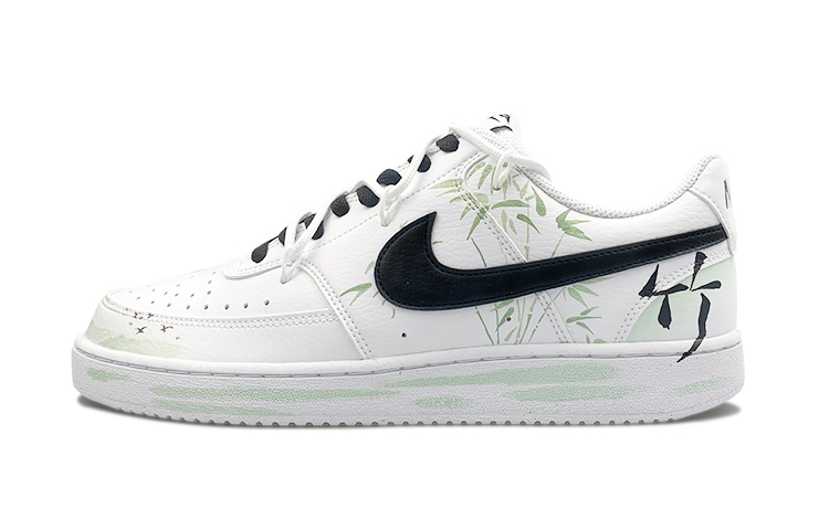 Nike Court Vision 1 Low Top Skateboard Shoes Men's White Black Green