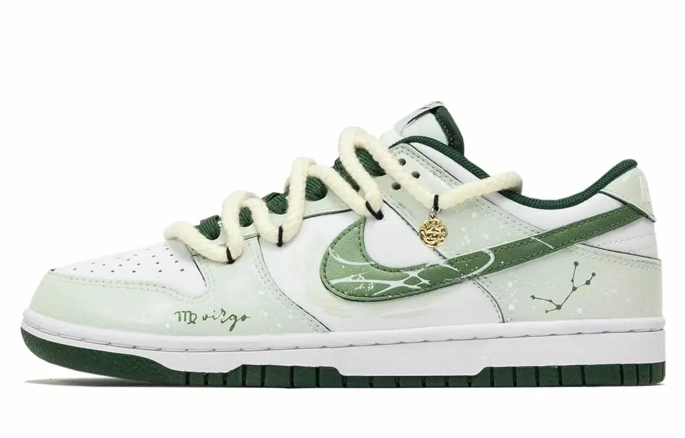 Nike Dunk Si Liu Ba, Virgo Astraea Height Increasing Low top Skateboard Shoes Unisex White Green
