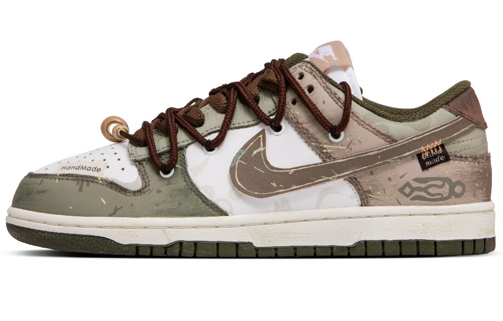 Nike Dunk Anti-Slip Wear-Resistant Low-Top Casual Shoes Unisex Green Brown