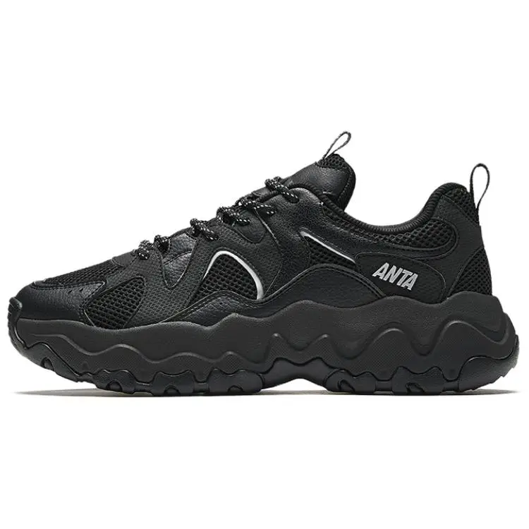 Anta Star Rock Abrasion Resistant Breathable Low top Casual Shoes Men's Black