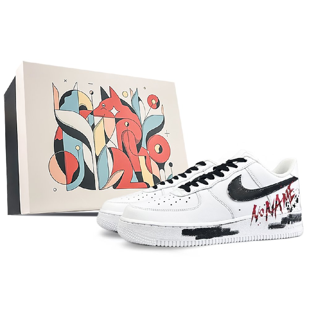 Nike Air Force 1 Slip-Resistant Low-Top Skateboard Shoes Unisex White Black Red