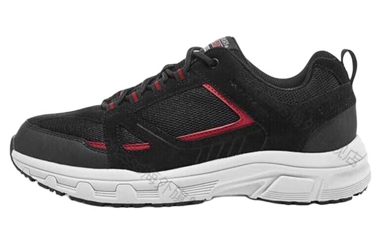 Skechers Cushioned Wear-Resistant Breathable Low-Top Casual Shoes Men's Black Red