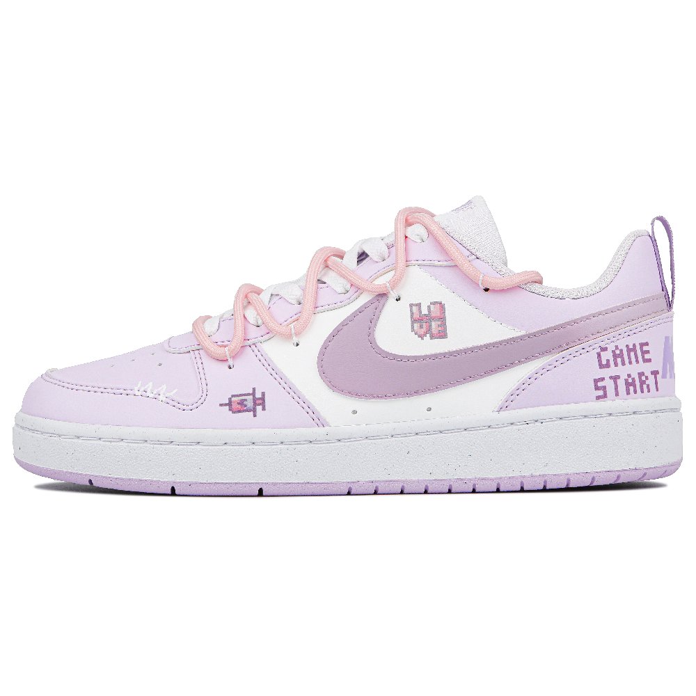 Nike Court Borough Low top Skateboard Shoes GS White Purple