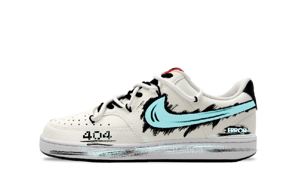 Nike Court Vision 1 Wear resistant And Lightweight Low Top Skateboard Shoes Men's White Blue