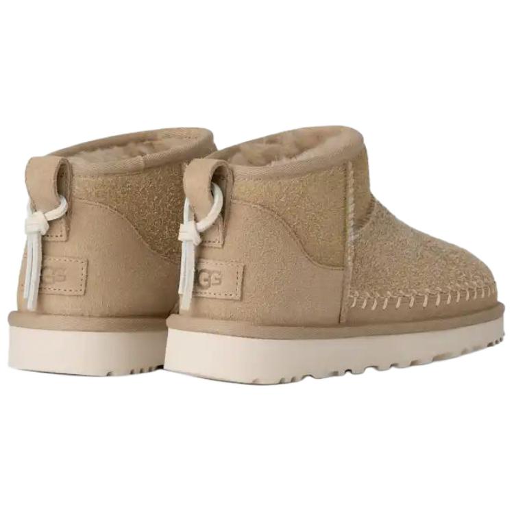UGG CLASSIC ULTRA MINI Biarritz Abrasion Resistant Ankle Length Snow Boots Women's Khaki купить в интернет-магазине Yoocart с быстрой доставкой по России.
