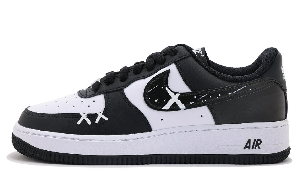 Nike Air Force 1 Coverage Abrasion Resistant Low Top Skateboard Shoes Unisex Black White