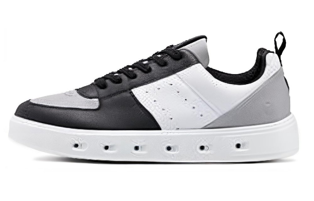 Ecco Street 720 Series Abrasion-Resistant Low-Top Skateboard Shoes Men's White Black