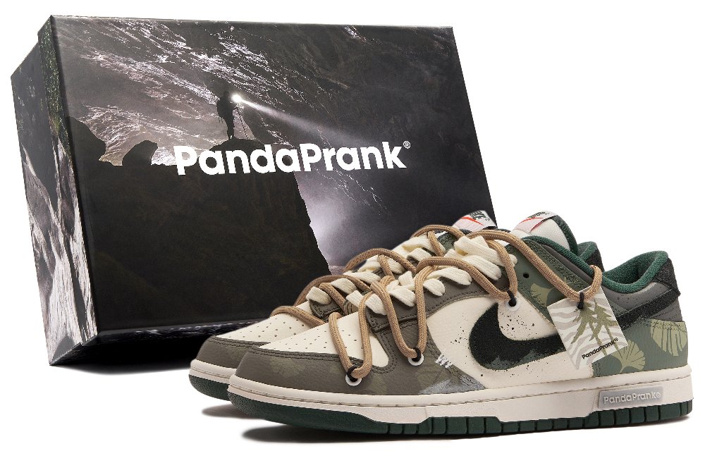 Nike Dunk Low Low-Top Skateboard Shoes Unisex Beige Brown Green